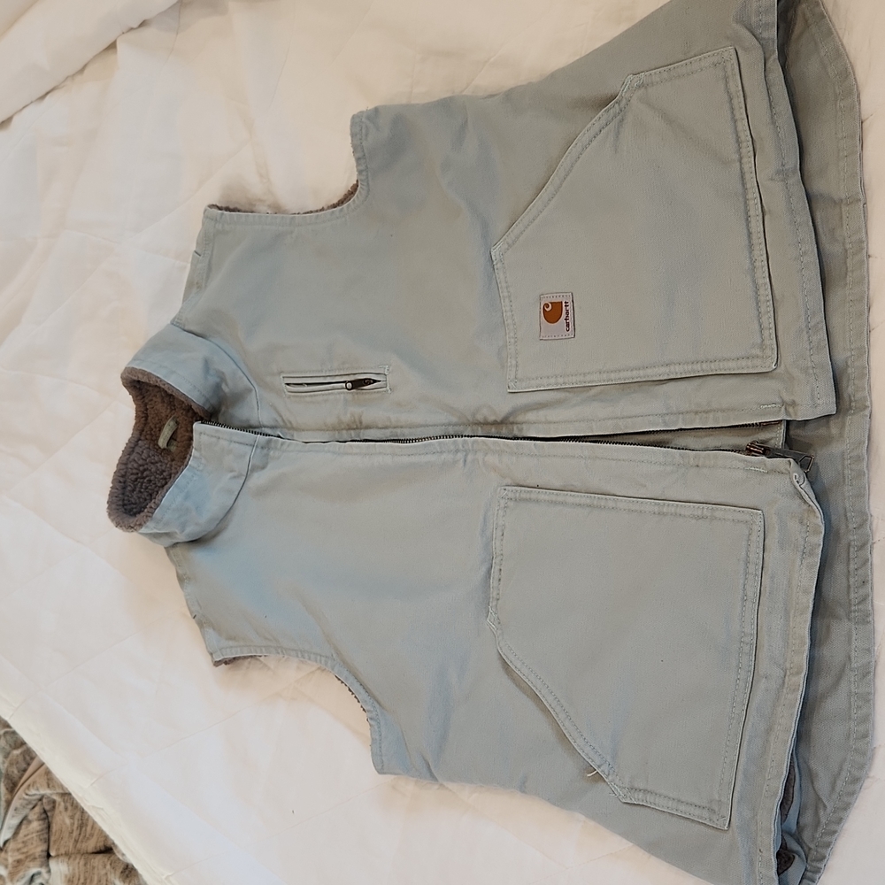 Carhartt Sherpa Lined Vest Womens size Large light blue